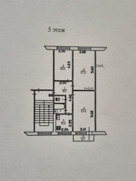 3-к квартира, 5/5 эт., 61м²