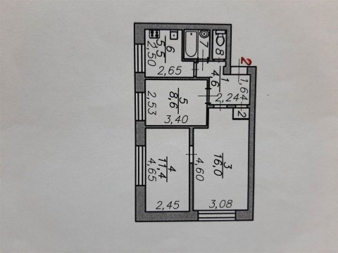 3-к квартира, 1/5 эт., 49м²