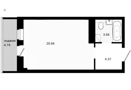Студия, 20/27 эт., 32м²