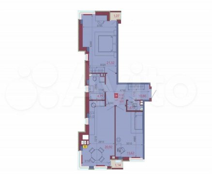 2-к квартира, 7/12 эт., 76м²