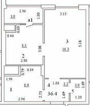 1-к квартира, 10/18 эт., 36м²