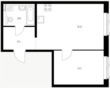 1-к квартира, 3/21 эт., 40м²